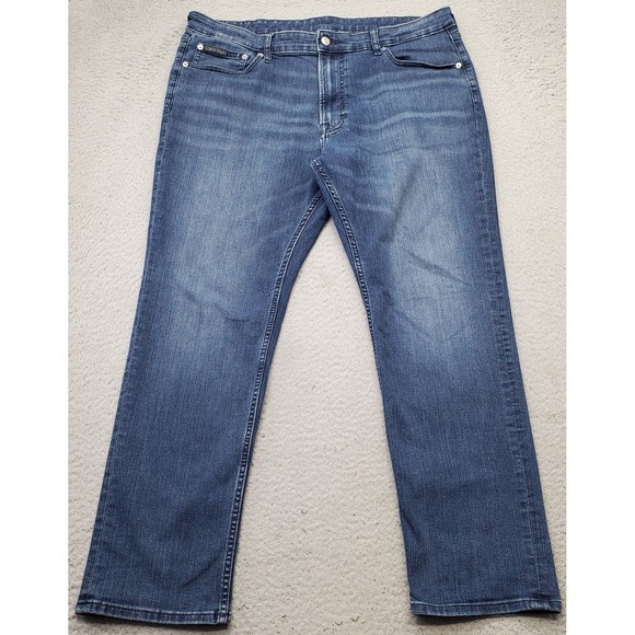 Calvin Klein Jeans Womens 38x30 Blue Denim Stretch Slim Fit Straight Leg Outdoor - Picture 1 of 11